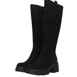 Stivali scamosciati con suola chunky. Tacco alto 6cm