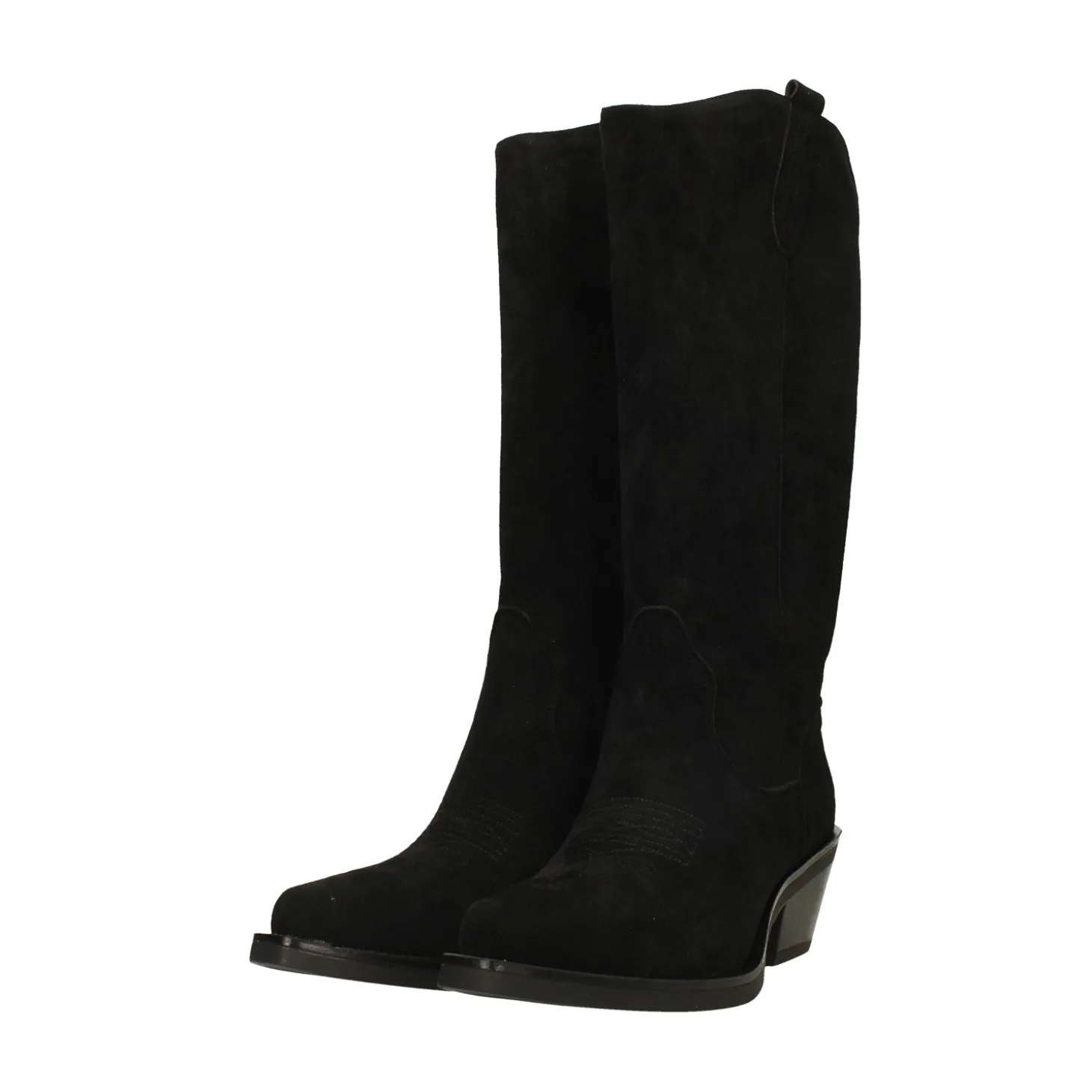 Stivali texani scamosciati con tacco alto 6cm